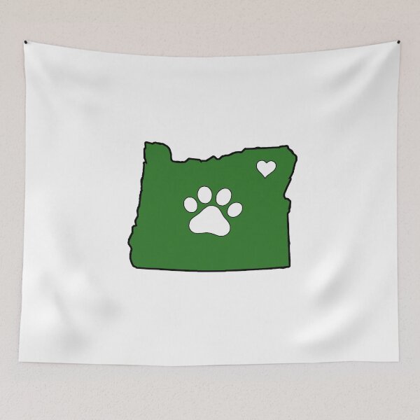 Item preview, Oregon State Outline with Pawprint + Heart  designed and sold by savebeesplease.