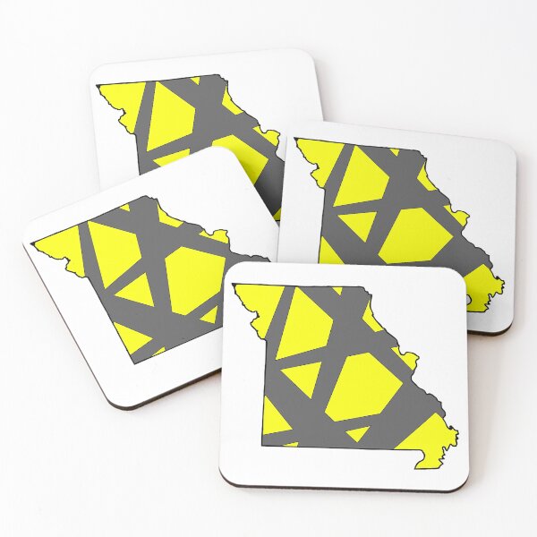 Item preview, Missouri State Map Yellow and Gray Geometric Pattern designed and sold by lukaskugler.