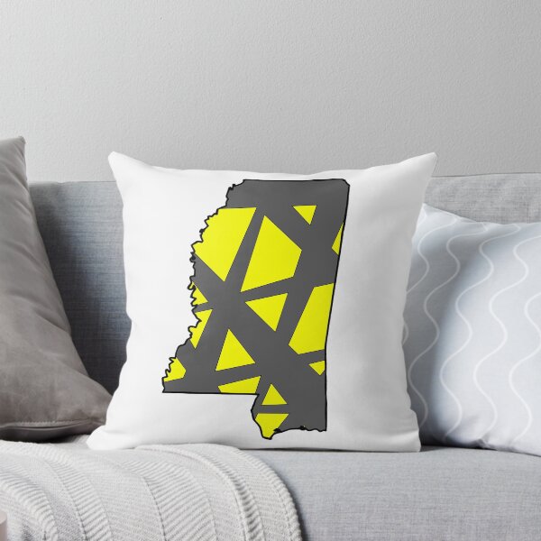 Item preview, Mississippi State Map Yellow and Gray Geometric Pattern designed and sold by lukaskugler.