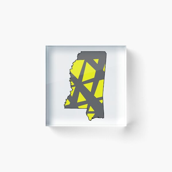 Item preview, Mississippi State Map Yellow and Gray Geometric Pattern designed and sold by lukaskugler.