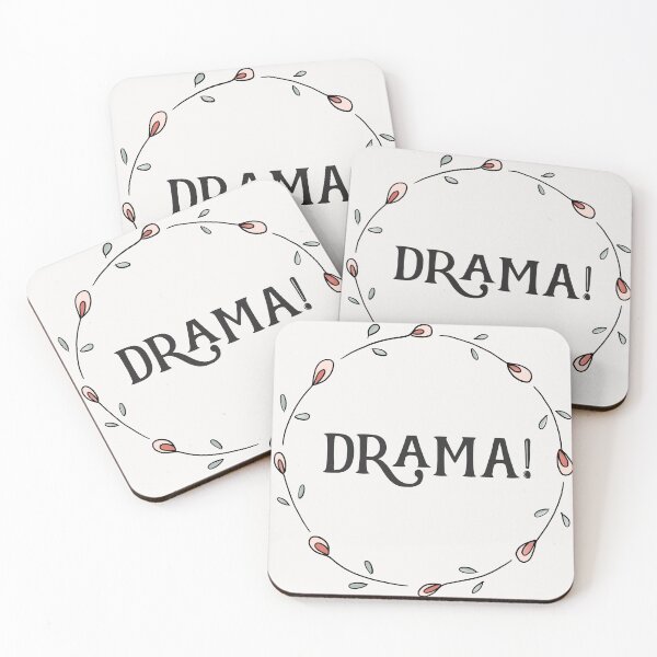 Item preview, Drama - Typogrraphy Art with Cute Floral Design designed and sold by critterandposie.