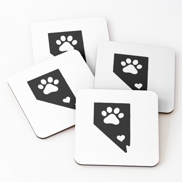 Item preview, Nevada State Outline with Pawprint + Heart- Black designed and sold by savebeesplease.