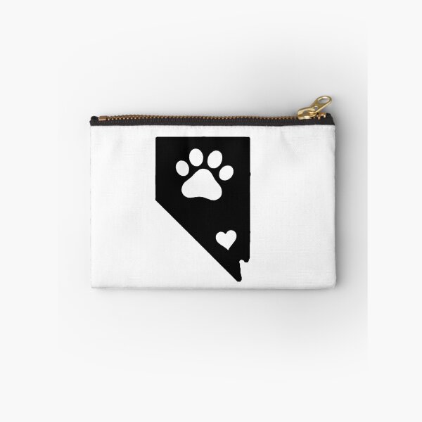 Item preview, Nevada State Outline with Pawprint + Heart- Black designed and sold by savebeesplease.