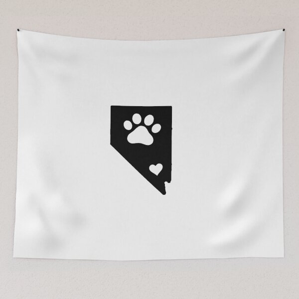 Item preview, Nevada State Outline with Pawprint + Heart- Black designed and sold by savebeesplease.