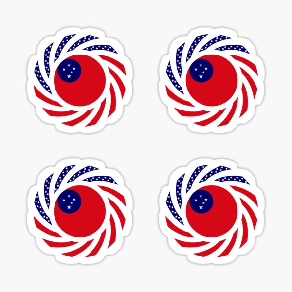 Samoan American Multinational Patriot Flag Series Sticker