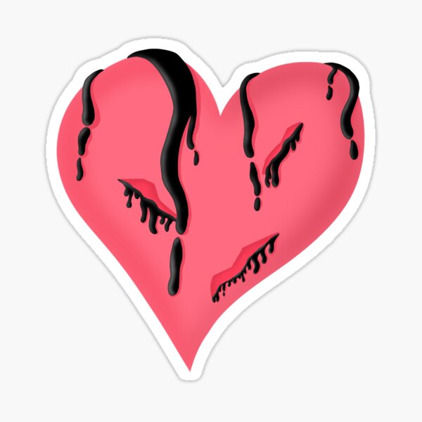 Bleeding Pink Heart Sticker