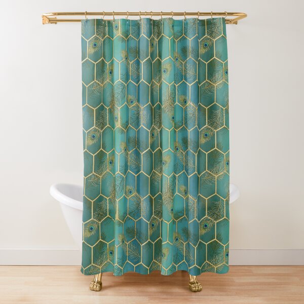 Gold lux for peacocks Shower Curtain