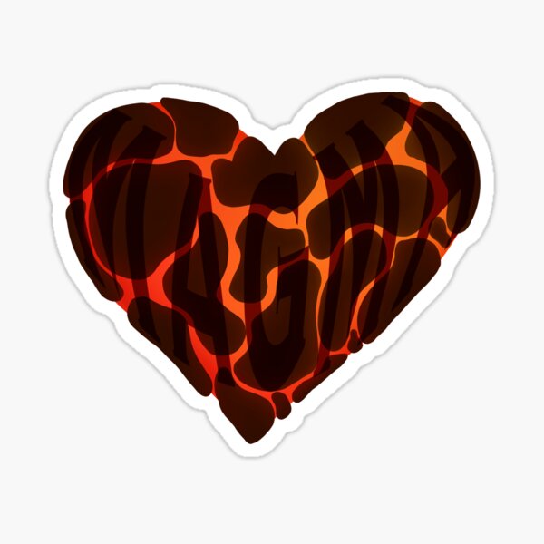 Magma/lava Heart Sticker