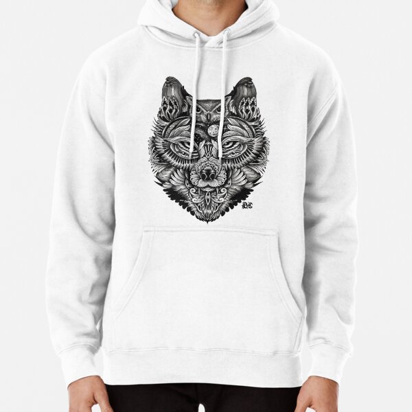 Geometric wolf hoodie best sale