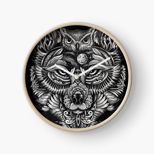 Night Wolf Clock