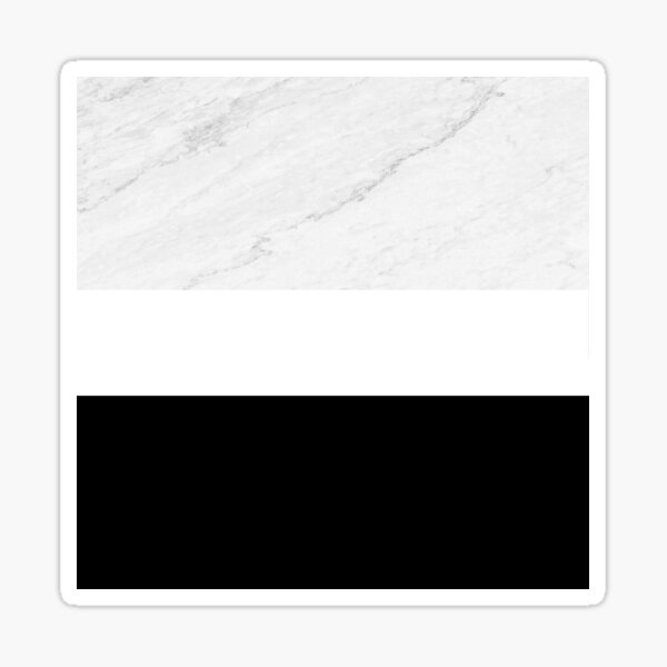 Black white marble texture striped pattern Sticker