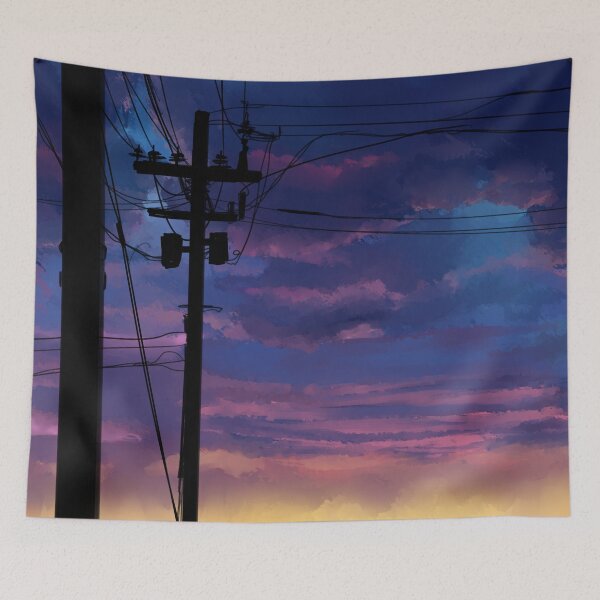 Item preview, purple sky telephone wires designed and sold by Maysoulrose.
