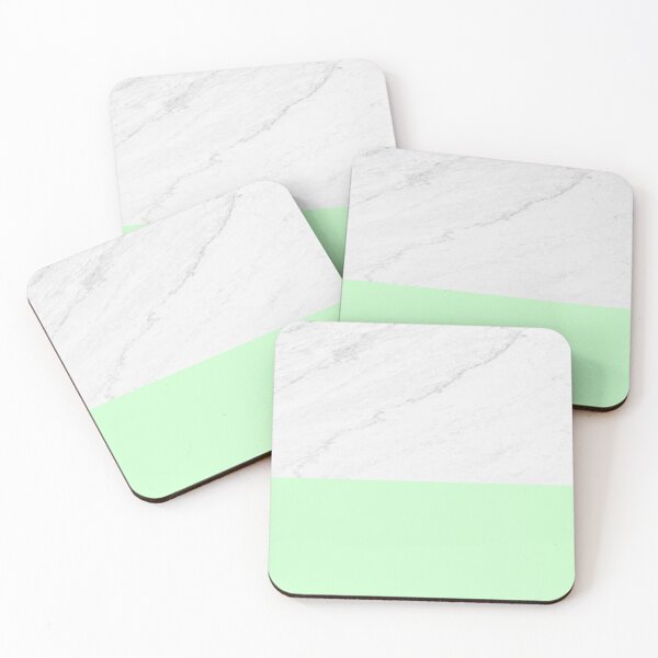 Item preview, White marble texture pastel mint green background designed and sold by by-jwp.