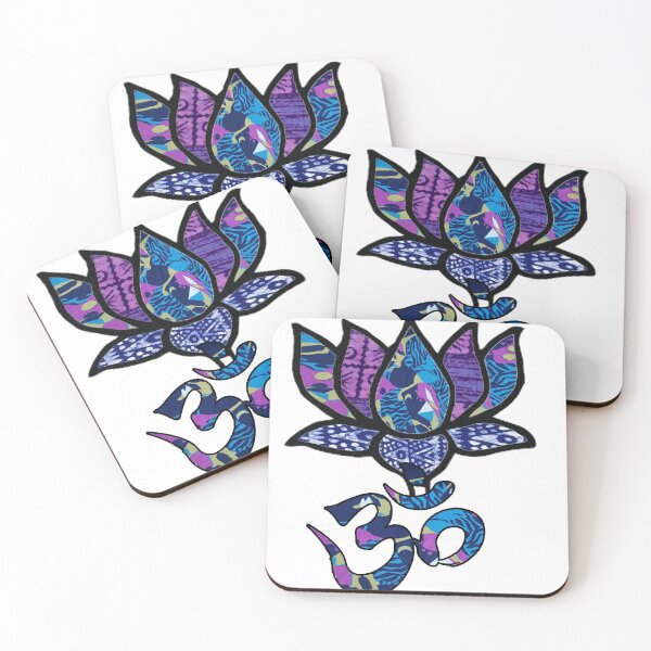 Item preview, Ohm/Om Lotus flower Purple tribal and Retro Design designed and sold by artbyomega.