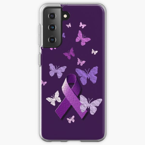 Purple Awareness Ribbon with Butterflies Samsung Galaxy Soft Case
