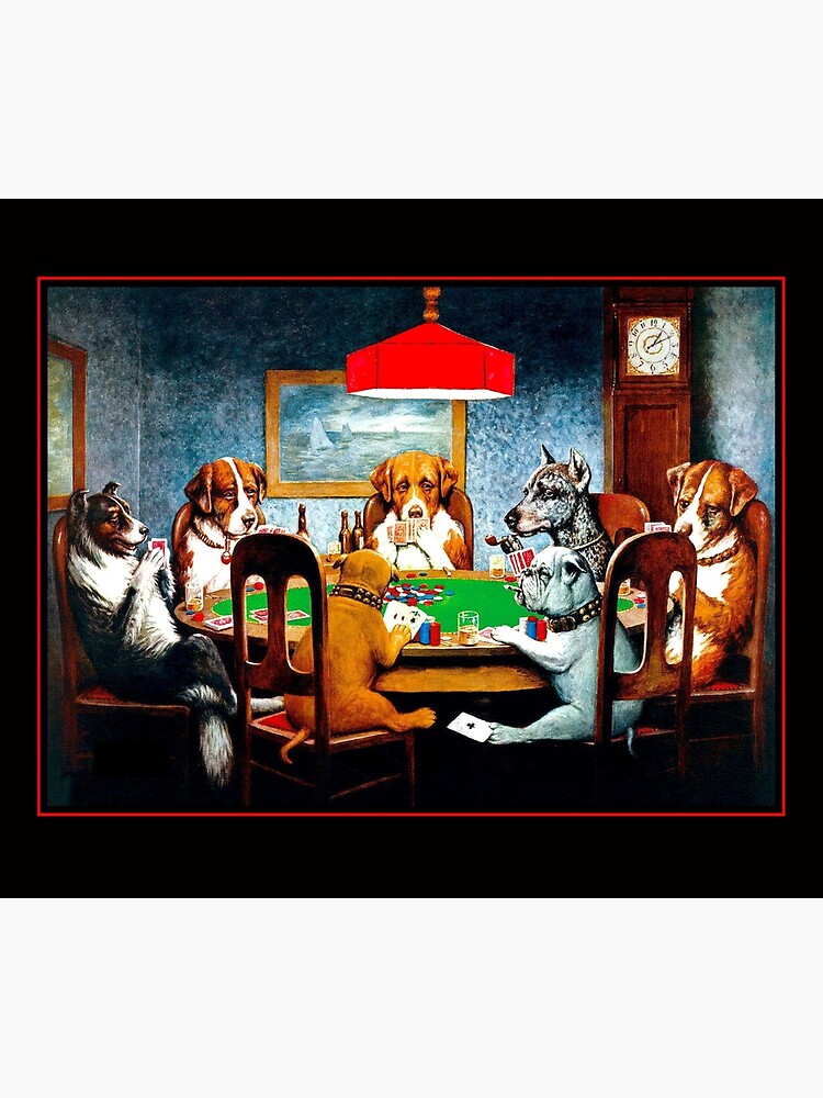 DOGS PLAYING POKER : Vintage C M Coolidge Print by posterbobs