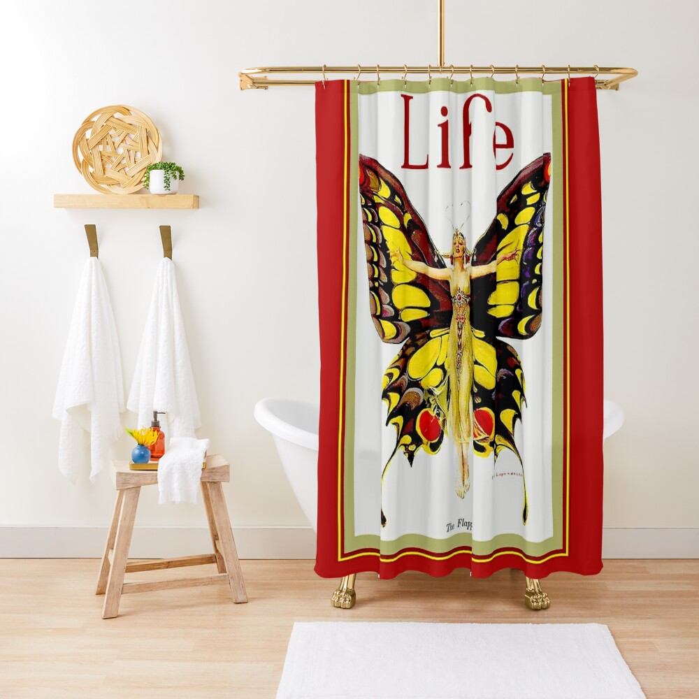 Louis Vuitton Big Logo In Butterfly Background Shower Curtain Set - REVER  LAVIE