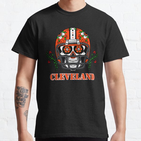 Cleveland Browns NFL Football Punisher Skull Sports V-Neck T-Shirt