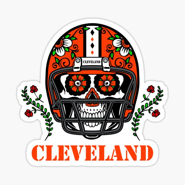 Cleveland Browns Skull Helmet Sticker