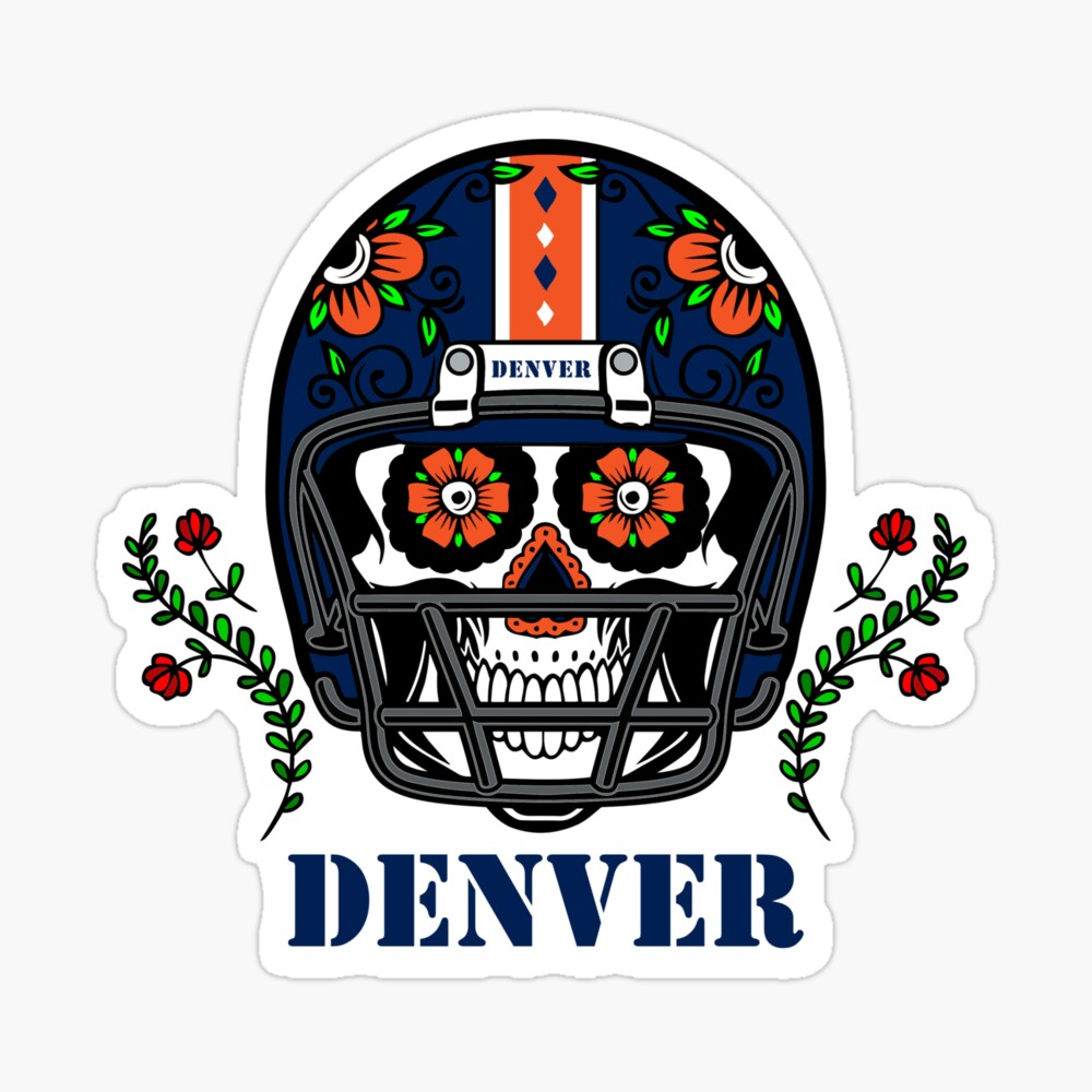 Denver Broncos: Sugar Skull T-Shirt - TeeNaviSport