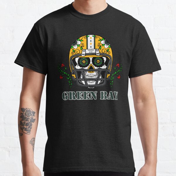 Shirts Green Bay Packers Day of the Dead Skull Graphic Tee 