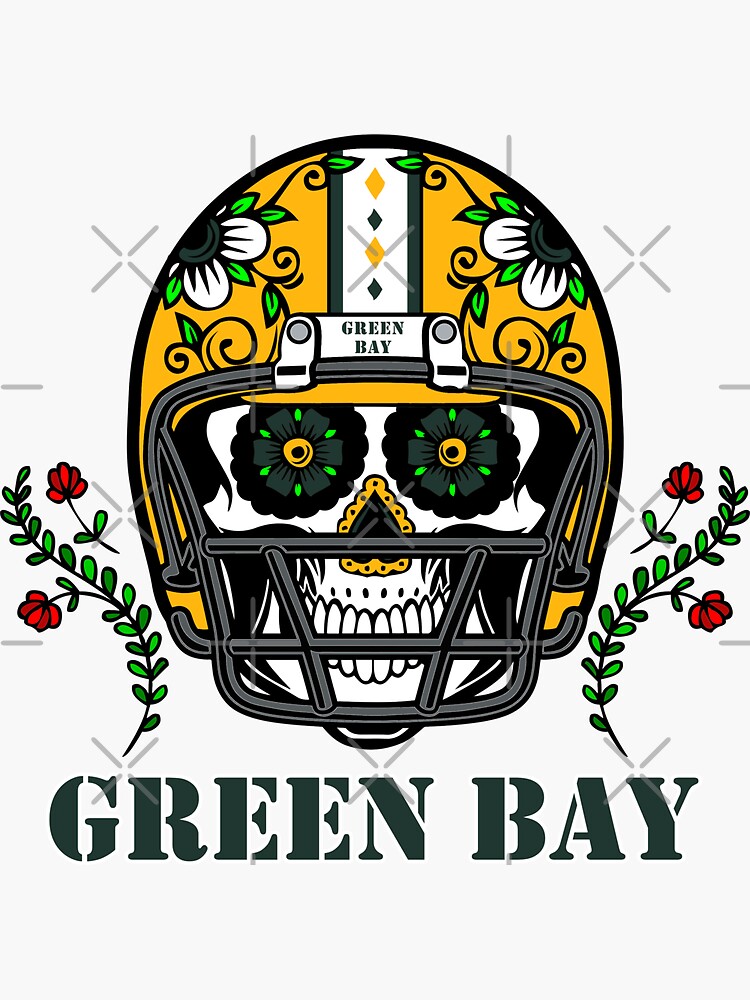 Green Bay Football Helmet Sugar Skull Day Of The Dead T-Shirt Green Bay Football Helmet Sugar Skull Day Of The Dead T-Shirt