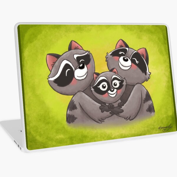 Raccoon Family! Laptop Skin