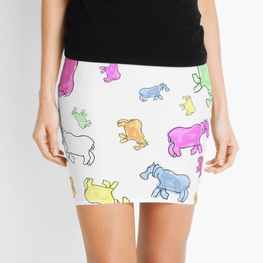 Herd of Hippos Mini Skirt