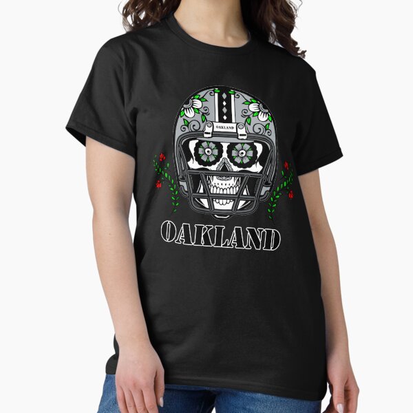Item preview, Oakland Football Helmet Sugar Skull Day Of The Dead designed and sold by SpookshowDesign.