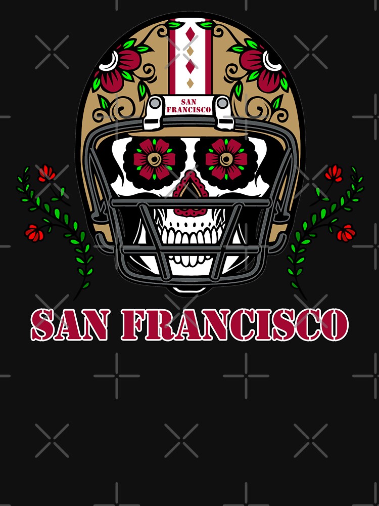 San Francisco Football Helmet Sugar Skull Day Of The Dead T-Shirt