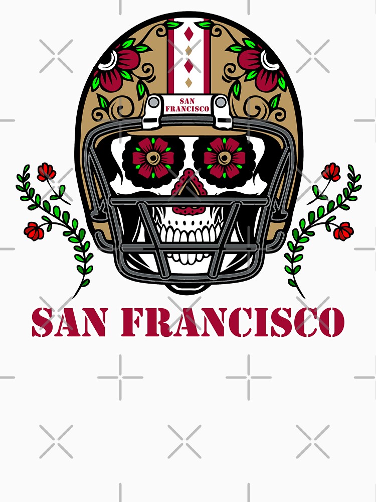 San Francisco Football Helmet Sugar Skull Day Of The Dead T-Shirt