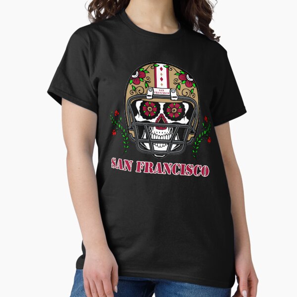 Item preview, San Francisco Football Helmet Sugar Skull Day Of The Dead designed and sold by SpookshowDesign.