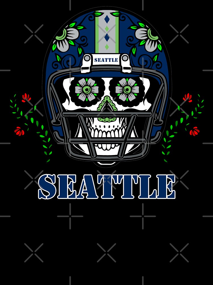 Seattle Seahawks: Sugar Skull T-Shirt - TeeNaviSport