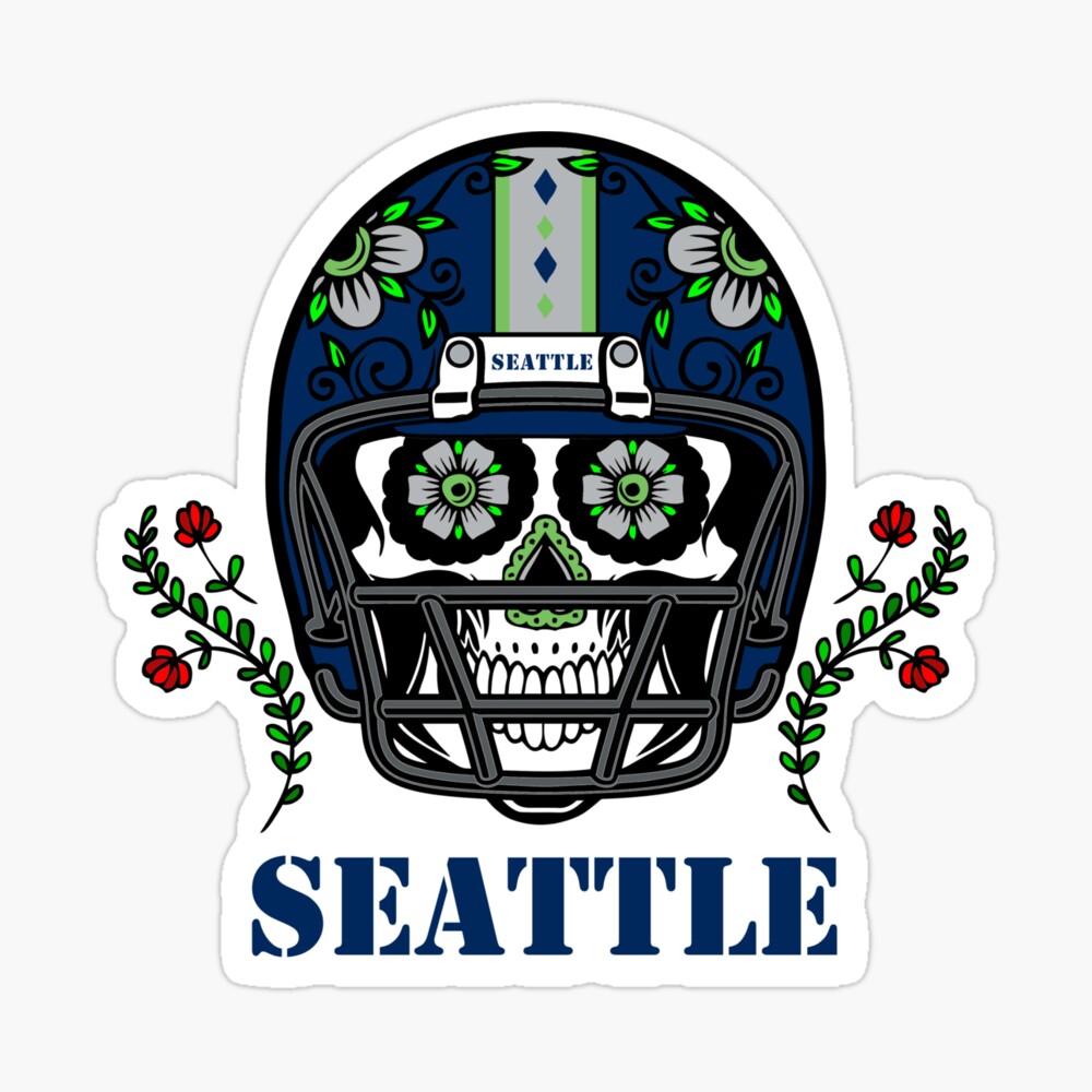 Seattle Seahawks: Sugar Skull T-Shirt - TeeNaviSport