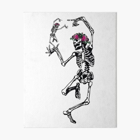 Two Dancing Skeletons | Day of the Dead | Dia de los Muertos | Skulls and Skeletons | Art Board Print