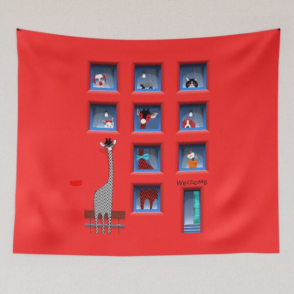 Item preview, "Windows of Paradise Dorm" Red designed and sold by StairiArt.