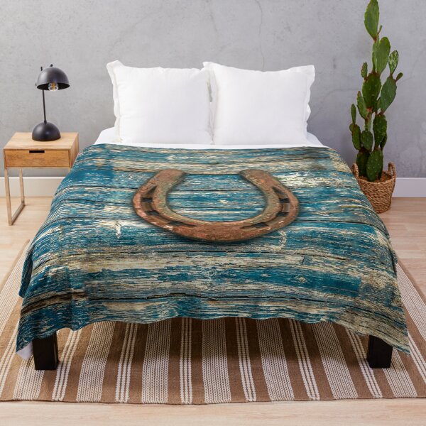 Item preview, Horseshoe on Blue Wooden Boards designed and sold by Jared Davies.