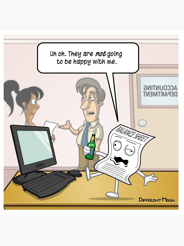 "Accounting Office Balance Sheet Funny Pun Cartoon" Coasters (Set of 4