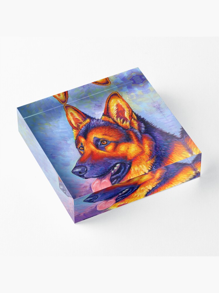 Alternate view of Courageous Partner - Colorful German Shepherd Dog Acrylic Block