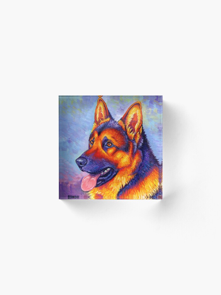 Alternate view of Courageous Partner - Colorful German Shepherd Dog Acrylic Block