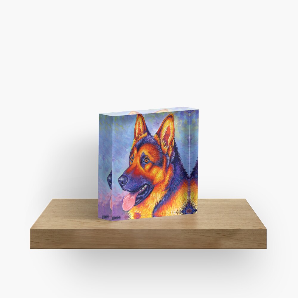 Courageous Partner - Colorful German Shepherd Dog Acrylic Block