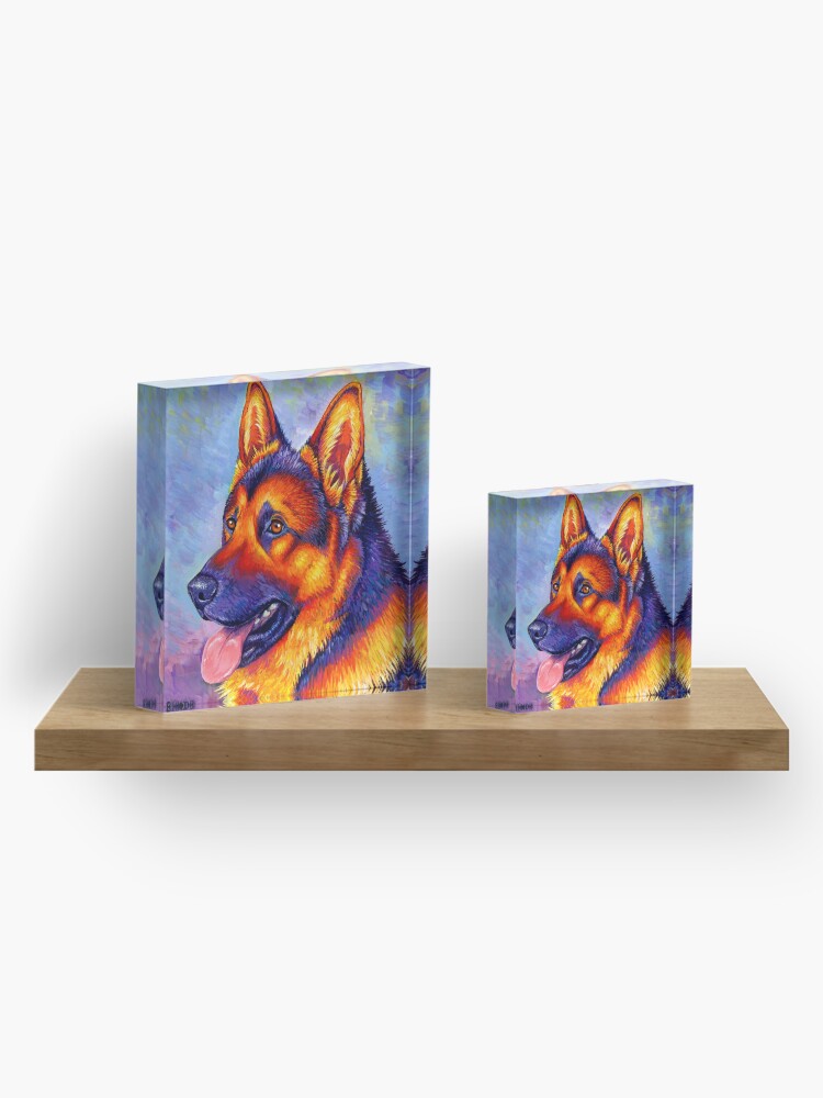 Alternate view of Courageous Partner - Colorful German Shepherd Dog Acrylic Block