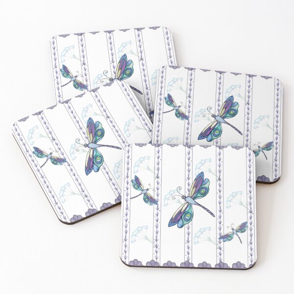 Artikelvorschau, Plum Dragonfly Floral Pattern entworfen und verkauft von EverIris.