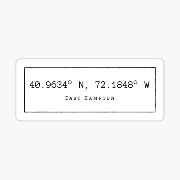 East Hampton Coordinates Sticker