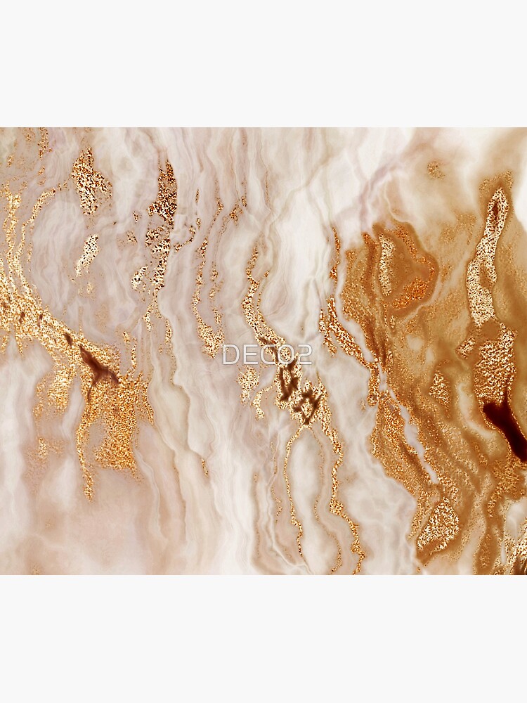 Glamorous Gold (Faux) Glitter Vein (Faux) Marble With (Faux) Copper Sparkles by DEC02