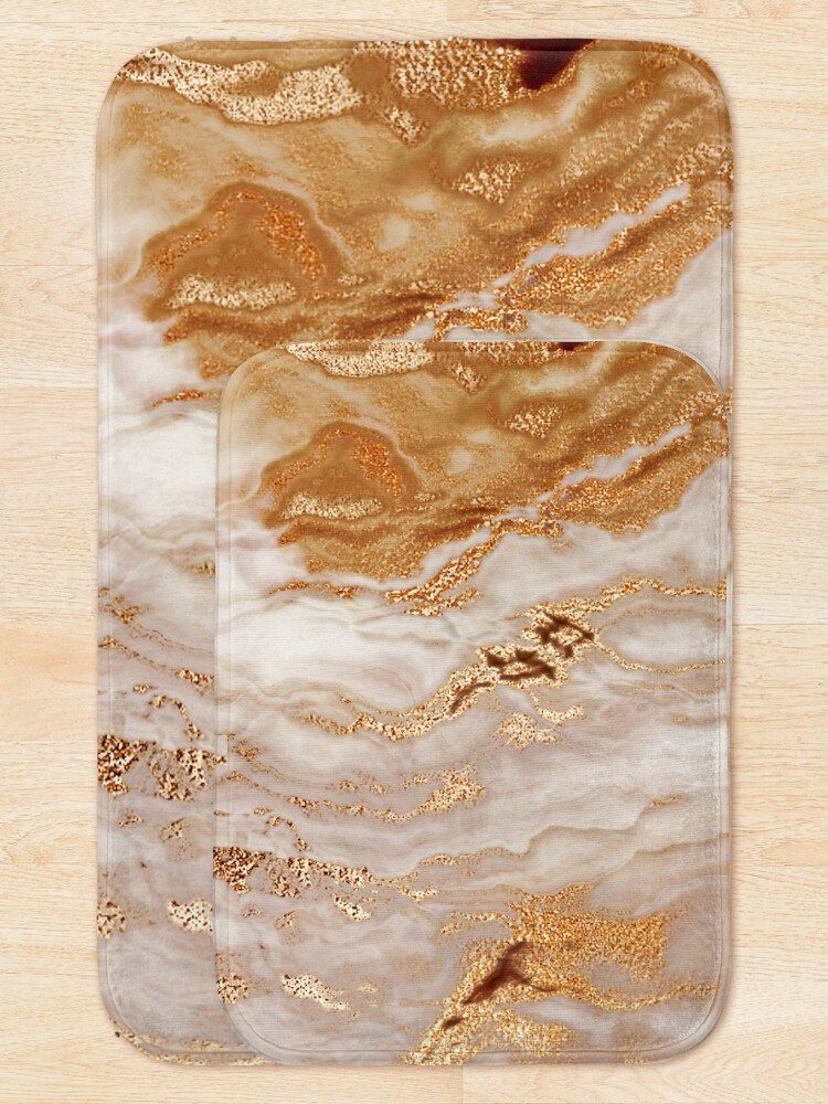 Alternate view of Glamorous Gold (Faux) Glitter Vein (Faux) Marble With (Faux) Copper Sparkles Bath Mat