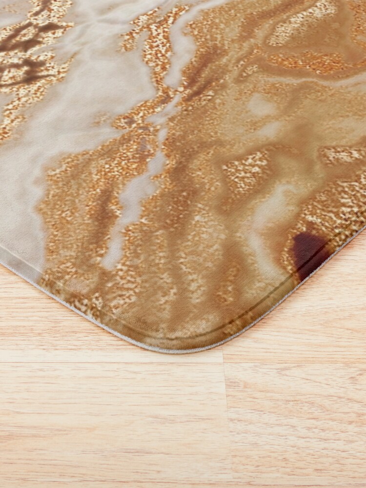 Alternate view of Glamorous Gold (Faux) Glitter Vein (Faux) Marble With (Faux) Copper Sparkles Bath Mat
