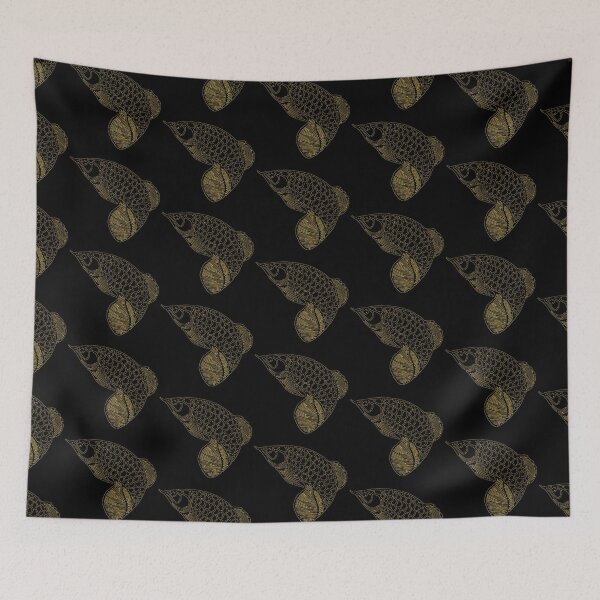 Item preview, Arowana logo gold lining in black 1 designed and sold by Nosnah.