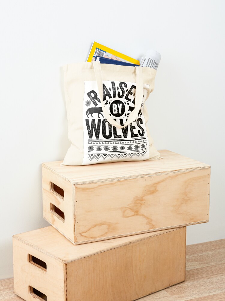 Alternate view of Raised By Wolves {Black + White} Tote Bag