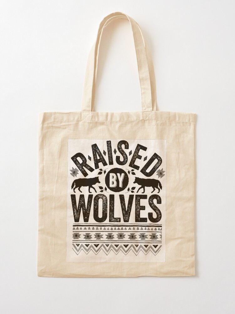 Alternate view of Raised By Wolves {Black + White} Tote Bag